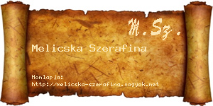 Melicska Szerafina névjegykártya